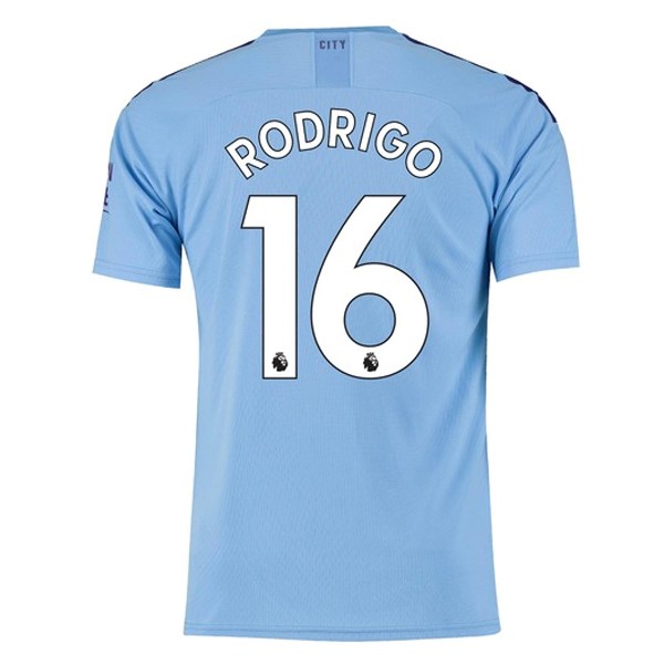 Camiseta Manchester City NO.16 Rodrigo 1ª 2019/20 Azul